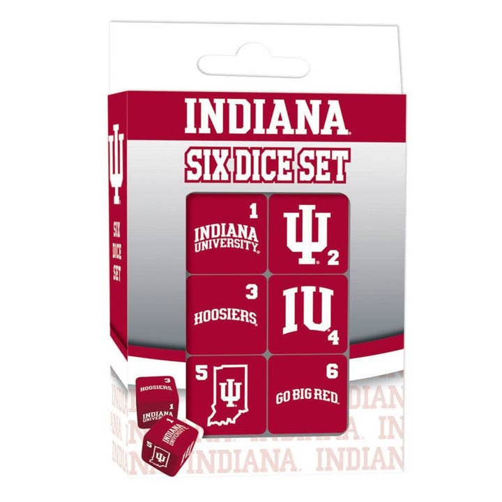 Indiana Hoosiers Dice Set - 19mm for wholesale by Masterpieces Puzzles