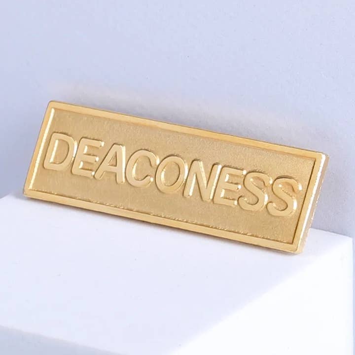 Badge Deaconess Metal Goldtone Pin for wholesale by Swanson Christian Products