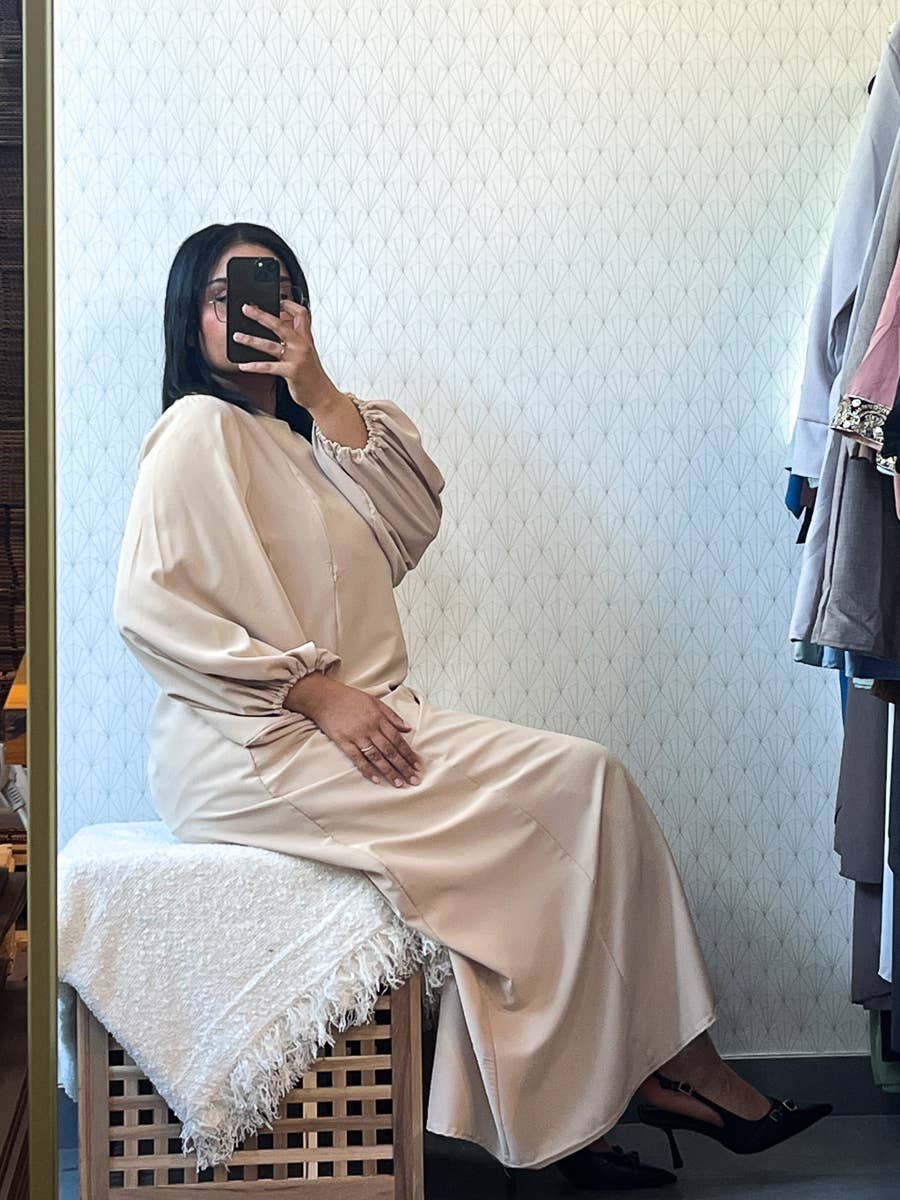 IDEAL OUTFIT - Wholesale Nursing Dress - Maternity - Medina silk nursing abaya with zip opening 2508PK36