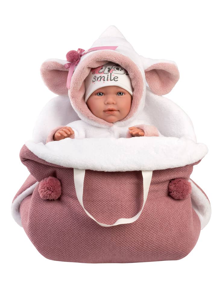 16.5" Articulated Newborn Ivy with Carrycot for wholesale by Llorens