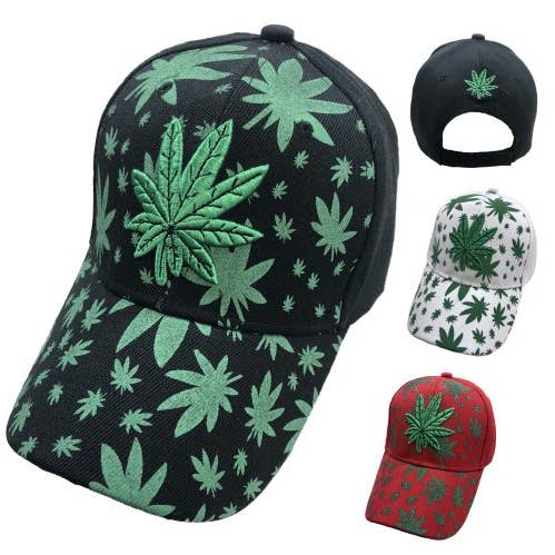 Cappello Ricamato con Grande Foglia di Marijuana/Stampa Serigrafica per la vendita all'ingrosso da parte di 7 Star