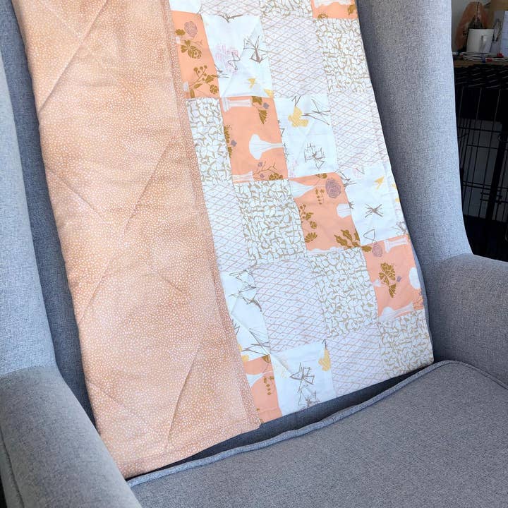 Made by Gabbee – wholesale Quilt – Kids & Baby – Peach Art Gallery Fabric Baby Quilt