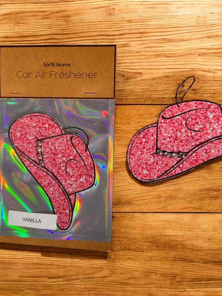 Pink Barbie Cowgirl Hat Car Air Freshener Gift Shop Birthday for wholesale by airWheres