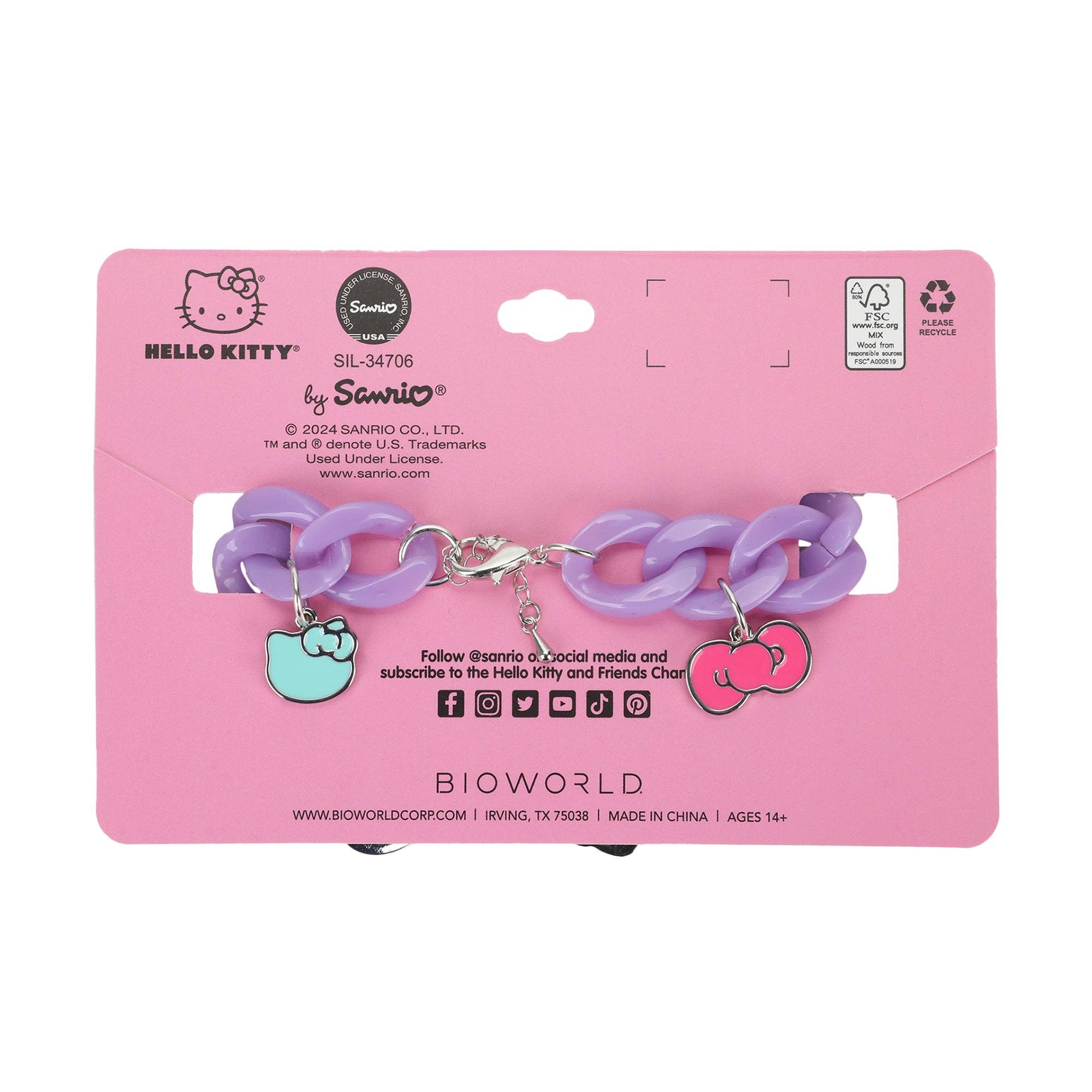 Bioworld Merchandising - Wholesale Charm/Dangle Bracelet - Hello Kitty Multi-charmed Bracelet6