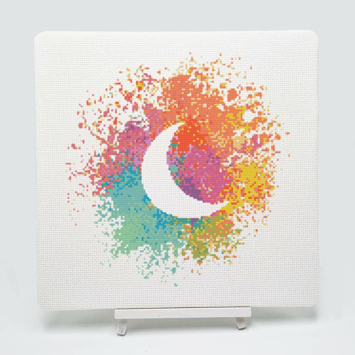 Meloca Designs - Wholesale Embroidery/Cross Stitch Supplies - Watercolour Moon Cross Stitch Chart
