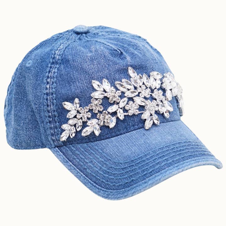 Olive & Pique - Wholesale Ponytail cap – Women’s - Floral Vine Bejeweled Glitz Ponytail Cap, Adjustable 2