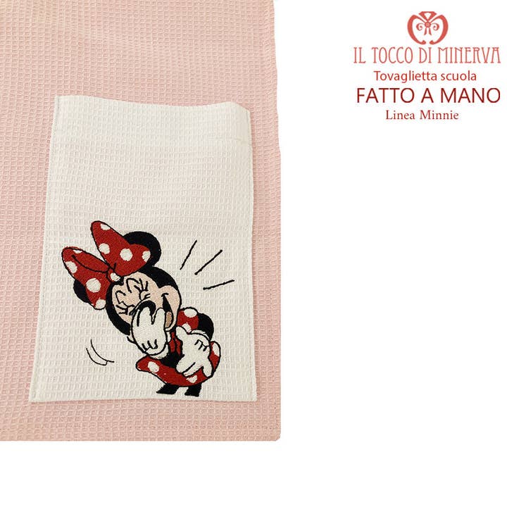 School placemat for girl Minnie Line - Handmade for wholesale by Il Tocco di Minerva