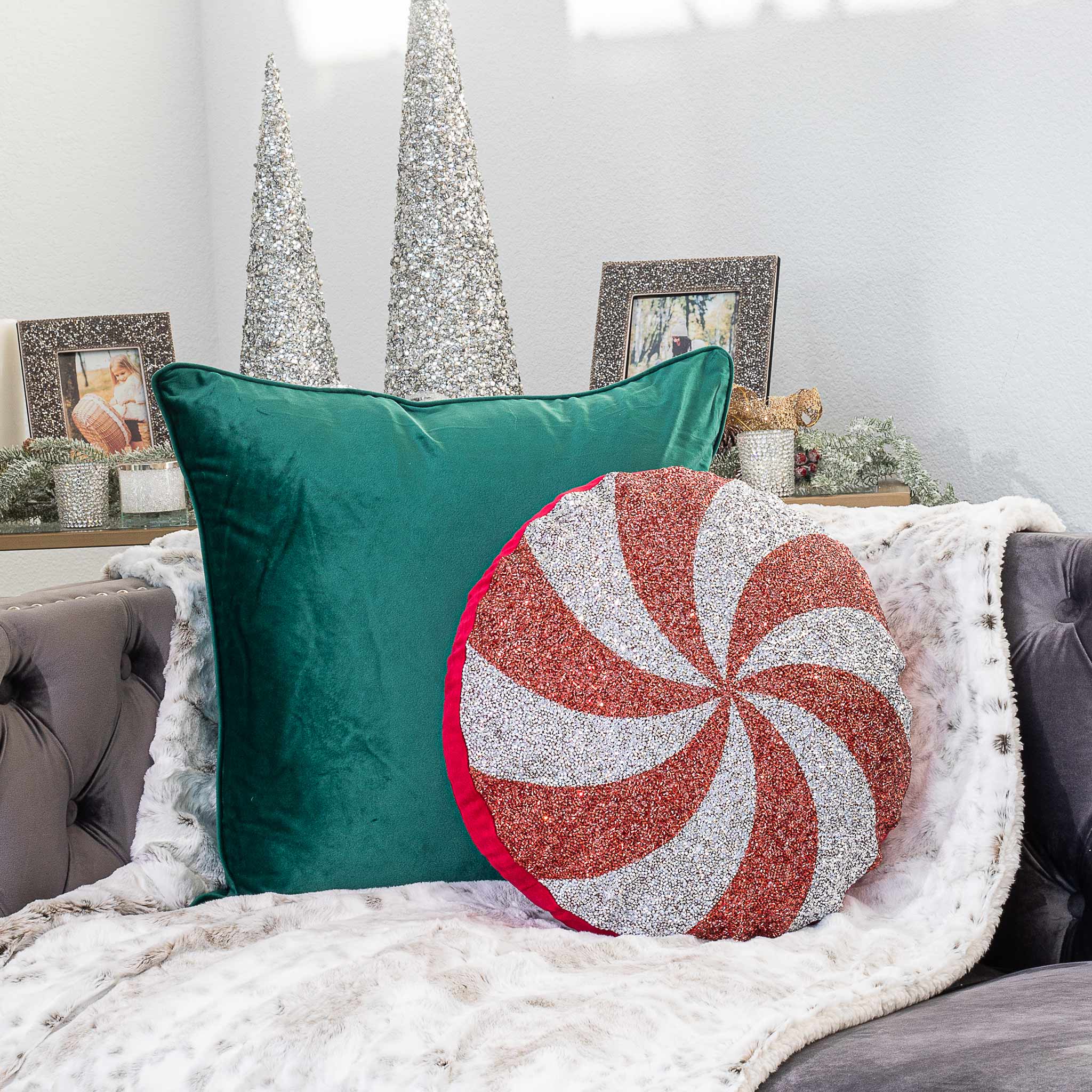 Sparkles Home - Wholesale Throw/Decorative Pillow - Peppermint Shaped Pillow1