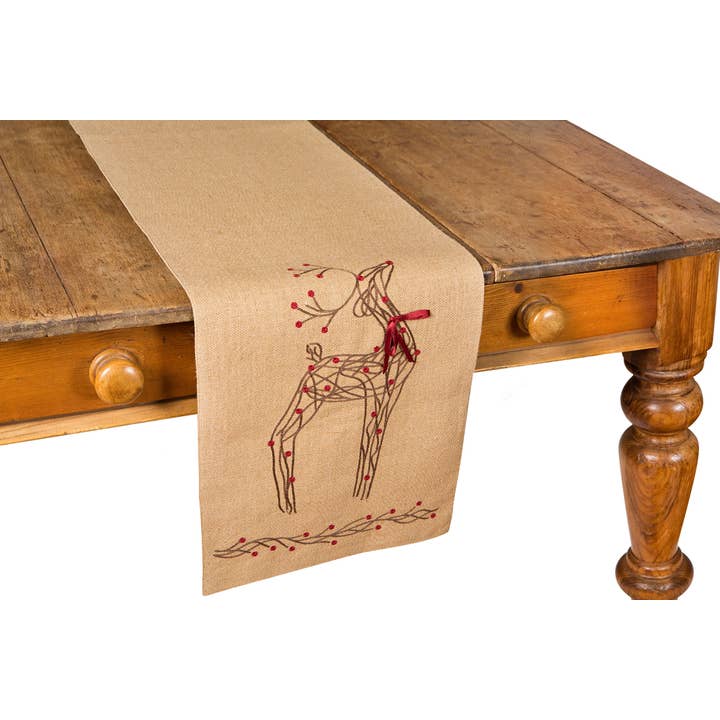 Chemin de table rustique en jute pour renne, 13 x 108" pour la vente par Xia Home Fashions & Manor Luxe