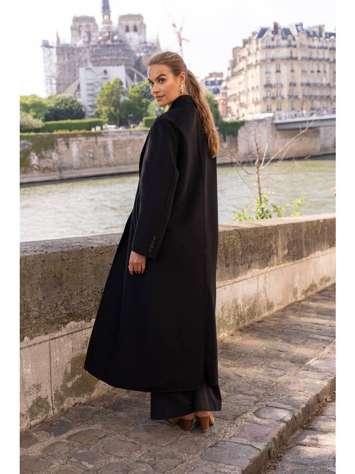 Attentif Paris - Wholesale Coat - Women's - Extra-long oversized hand-sewn wool blend coat24