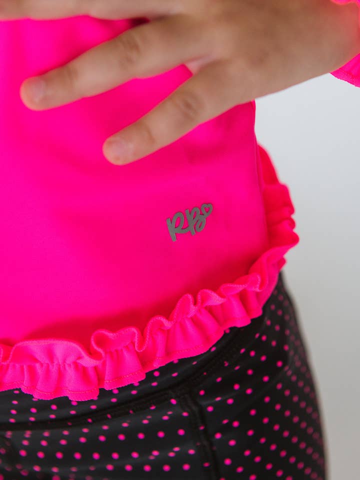 Pink Girls Neon Magenta Active Full Zip Ruffle Jacket for wholesale on Faire7