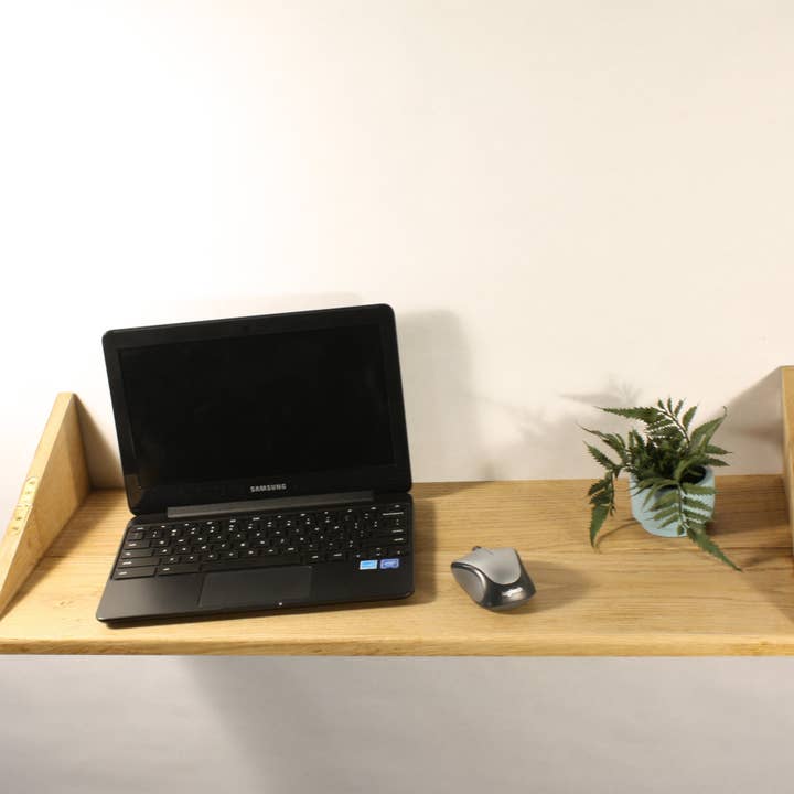 Hammer and Nail Studios - Wholesale Desk Decor - Kids & Baby - White Oak Fold Down Wall Mount Floating Desk4