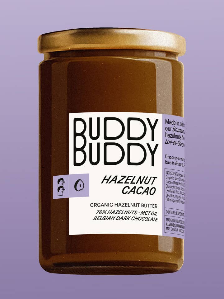 Beurre de noisettes au cacao biologique pour la vente par BUDDY BUDDY