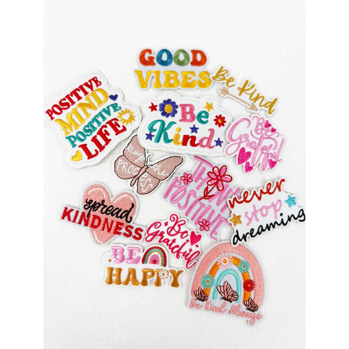 MIX COLOR SELF CARE THEME Iron On Embroidered Patches for wholesale on Faire3