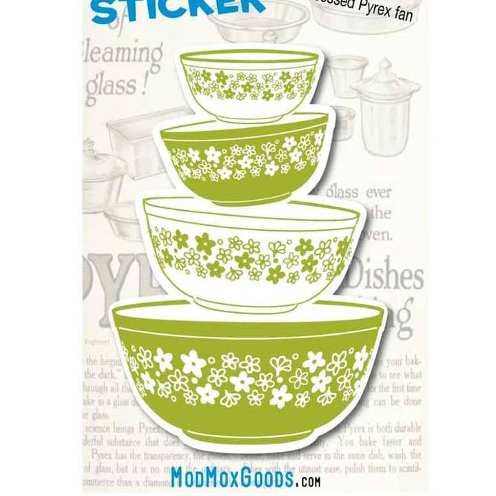 ModMoxGoods - Wholesale Sticker - Sticker Pyrex Spring Blossom Bowls0