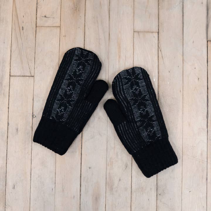 Karma Nepal Crafts - Wholesale Gloves - Unisex - Knitted Snowflake Unisex Winter Fleece Lined Mitten11