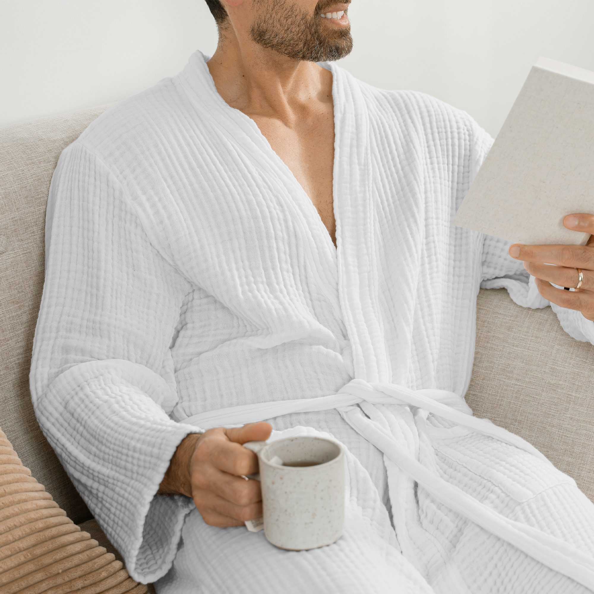 Comfy Cubs - Vente Peignoir – unisexe - Peignoir de bain en mousseline pour adulte - Peignoir doux 100 % coton par Comfy Cubs36