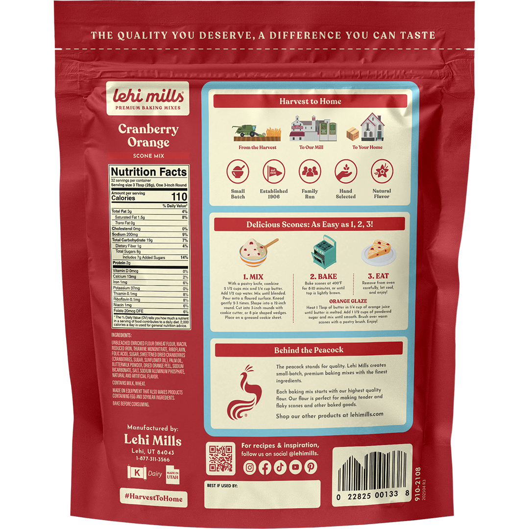 Lehi Mills - Wholesale Bread Mix - Cranberry Orange Scone Mix1