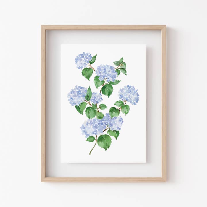 Hydrangea Watercolor Print for wholesale by Carrie And The Brush