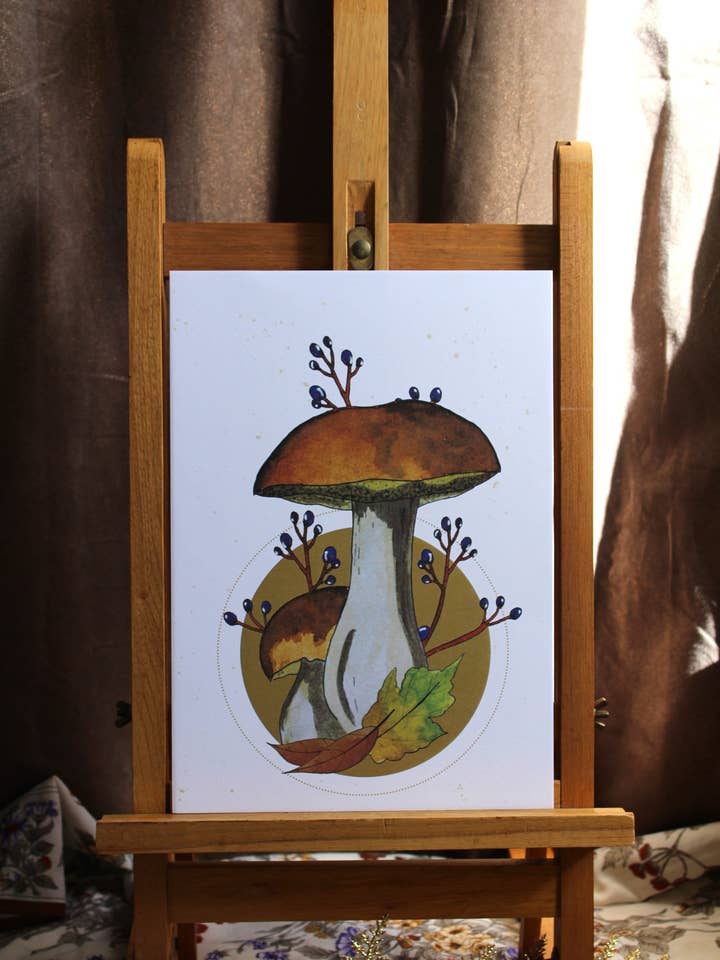Aquarellmalerei Steinpilz aus Bordeaux für den Großhandel von Au cœur des lunes