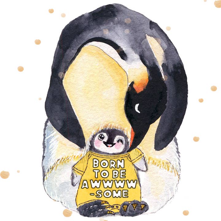 Liyana Studio - Venta al por mayor Tarjetas de bebé - Born To Be Awsome - Tarjeta nueva y divertida para baby shower1