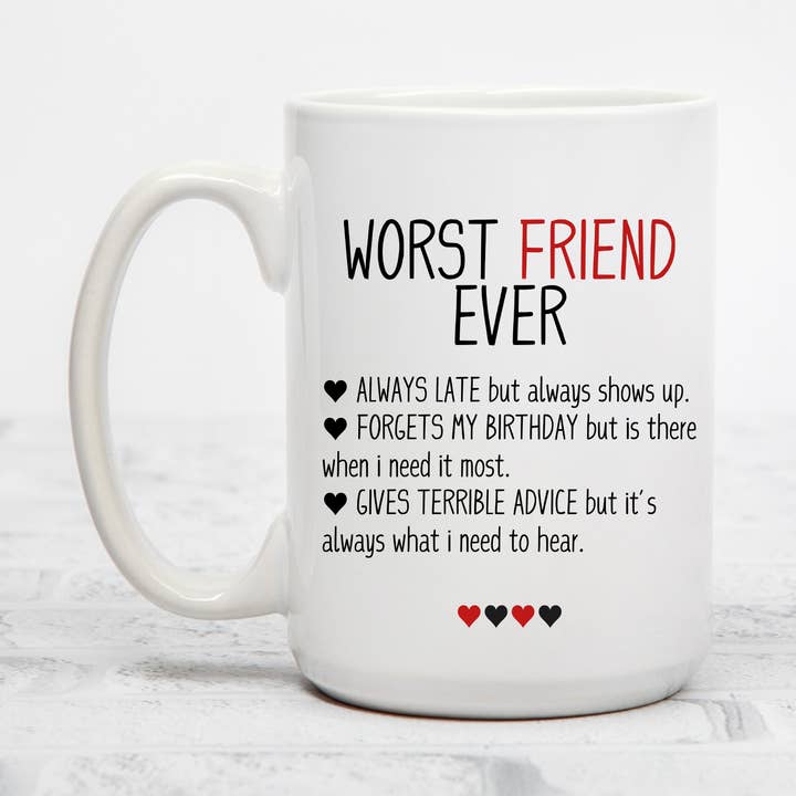 Værste ven nogensinde | 15 oz keramisk krus for engroshandel hos Rustic Avenue