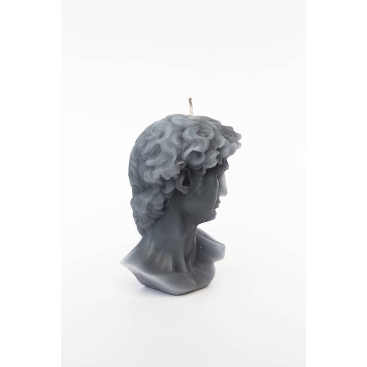 Agora Home DECO – wholesale Prydnadsljus – Grå David grekiskt huvud ljus - romersk byst figur