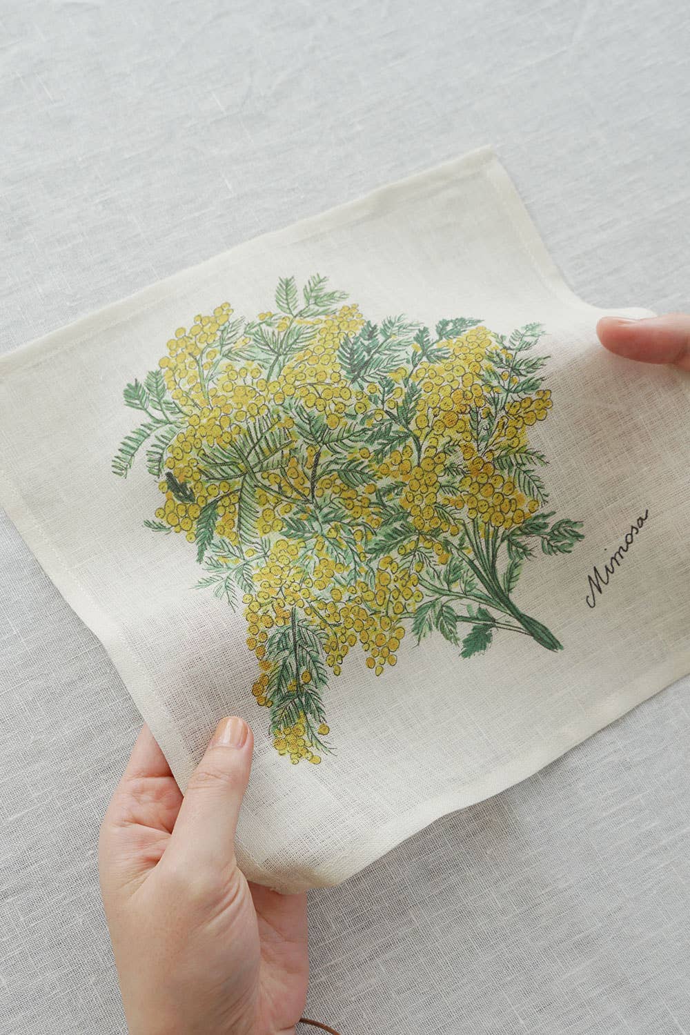 Fog Linen Work - Vente Mouchoir en tissu – femme - Hanky Isabelle B. N° 3 Mimosa2