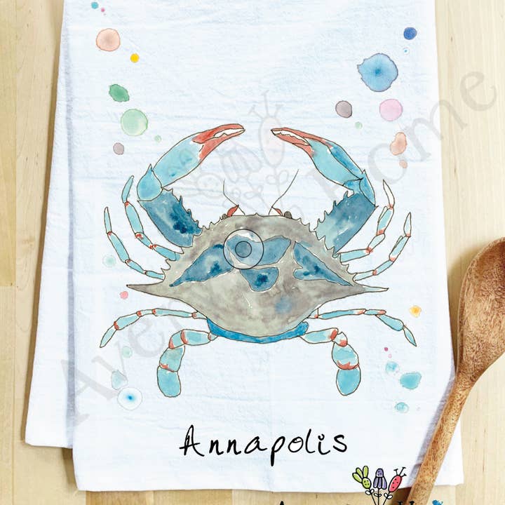 Avery's Home - Vente Torchons - Torchon côtier personnalisable "Blue Crab Ocean"53