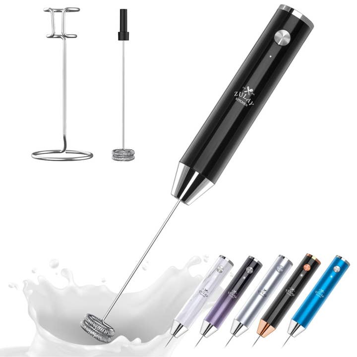 Zulay Kitchen - Wholesale Kitchen tool/gadget - Lux Rechargeable Milk Frother – 2-Speed Handheld, Waterproof1