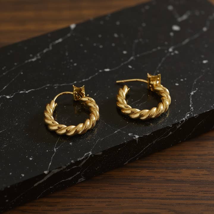 Revelari - Wholesale Hoop Earrings - Twisted Rope Stainless Steel Hoop Earrings3