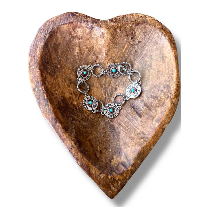 Boho Ranch Shop - Wholesale Link & Chain Bracelet - Western Sh&tg&n Shell Turquoise Stone Linked Bracelet2