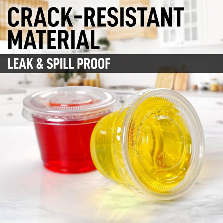 Zulay Kitchen - Wholesale Food Storage Container - Clear Jello Shot Cups with Lids - Plastic Portion Cup