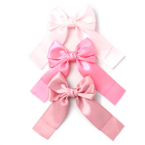 Tonal pink bow beak clip 6cm for wholesale by Inca UK