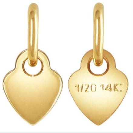 14Kt vergoldetes 3,5mm Herz-Qualitätsetikett mit Ring - 10 Stück/Paket für den Großhandel von Plazko