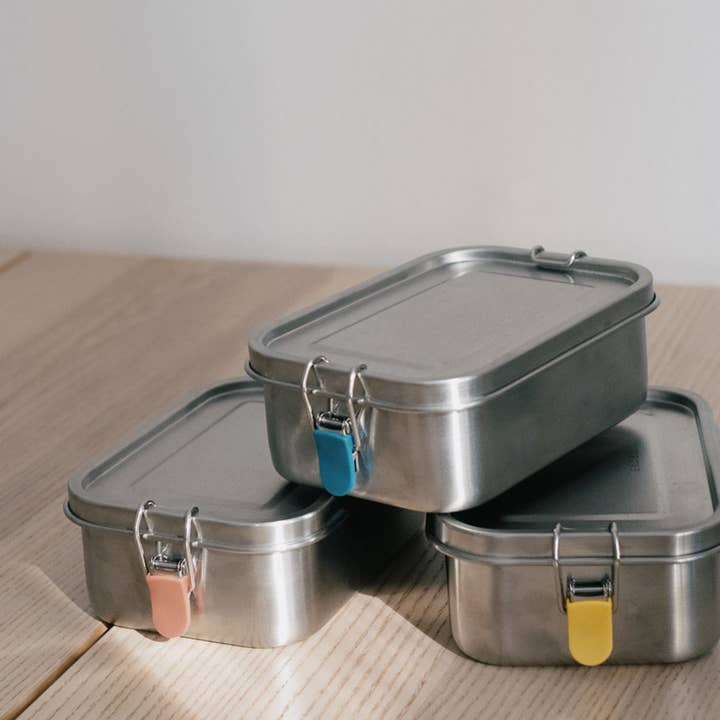 Stainless Steel Lunch Box with heat safe insert - Lemon for wholesale on Faire