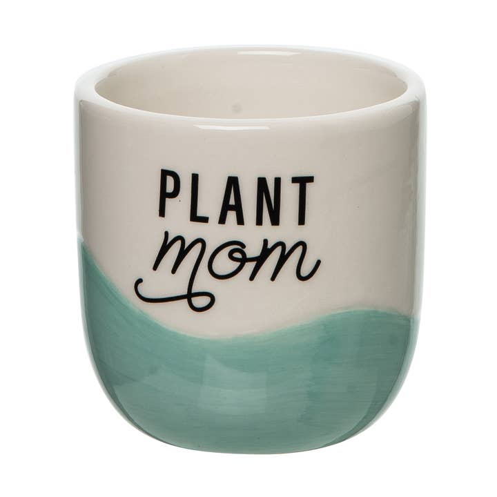 SALE Ceramic 3" Blue Plant Mom Small Planter for wholesale by Totalee Gift