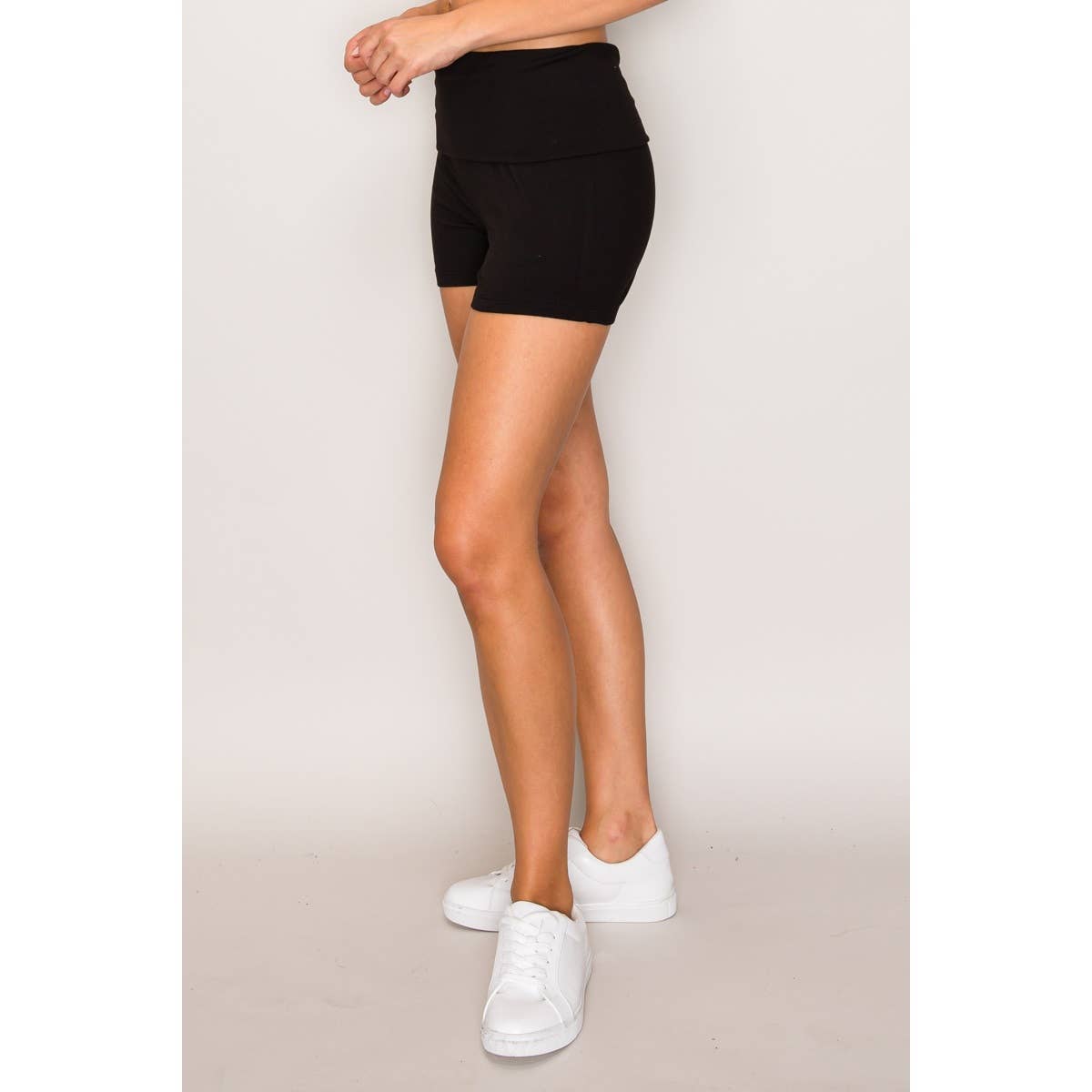 Popular 21 - Wholesale Shorts - Women's - Brushed Back Fold over bike shorts2