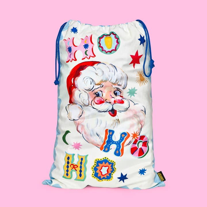 Jolly Santa Velvet Santa Sack for wholesale by Eleanor Bowmer