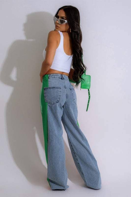 Queen Fashion - Wholesale Jeans - Women's - two tone denim long pants2