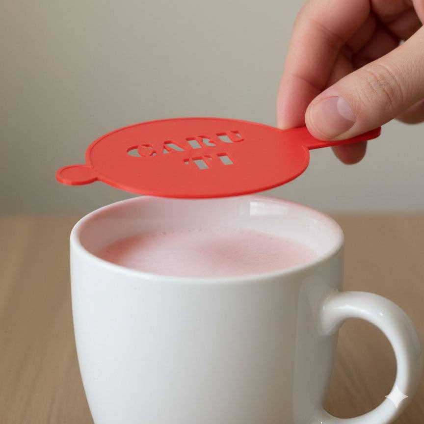 The Welsh Gift Shop - Wholesale Craft Tool - Stencil - Coffee / Latte Art - Caru Ti / Love You1