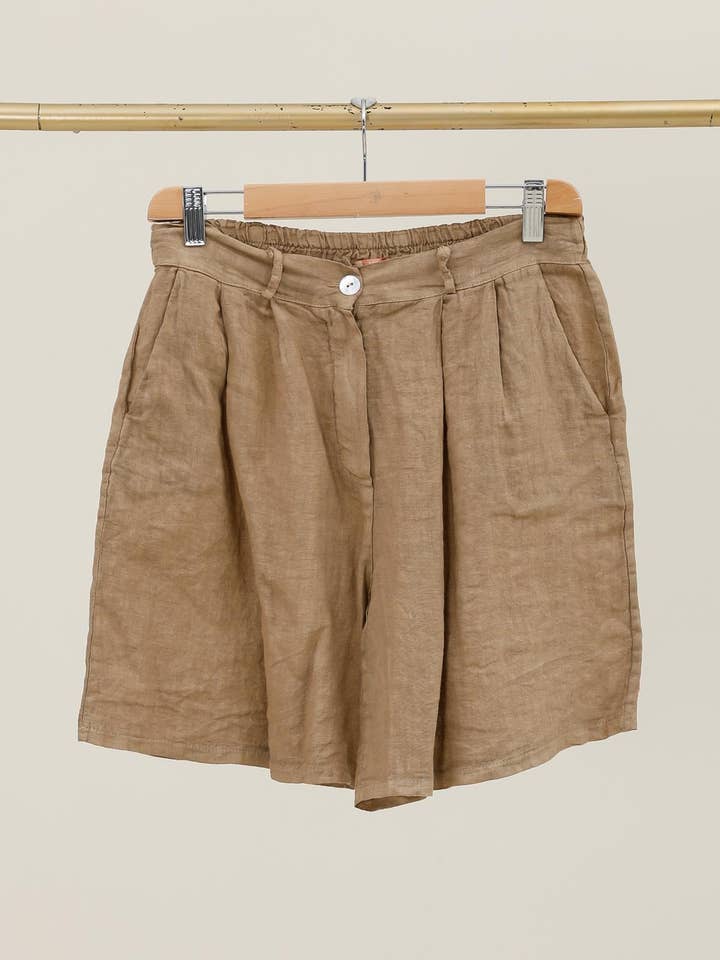 NAÏS PARIS - Wholesale Shorts - Women's - Elasticated back buttoned shorts, 100% linen5