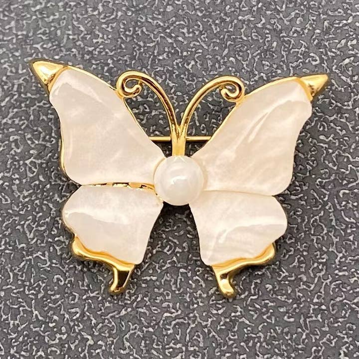 White Butterfly Brooch for wholesale by Mio Queena