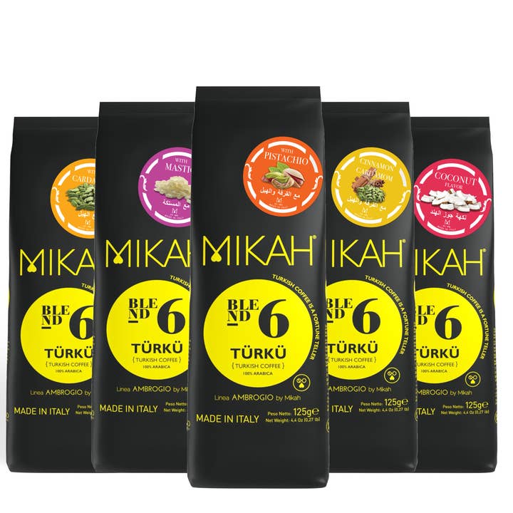 HD srl - Wholesale Vanilla/Fruit Extract - TÜRKÜ N.6 | TASTING KIT | Turkish coffee flavored with Pistachio, Coconut, Cardamom, Cardamom&Cinnamon, and Chios Mastic (5x 125g)