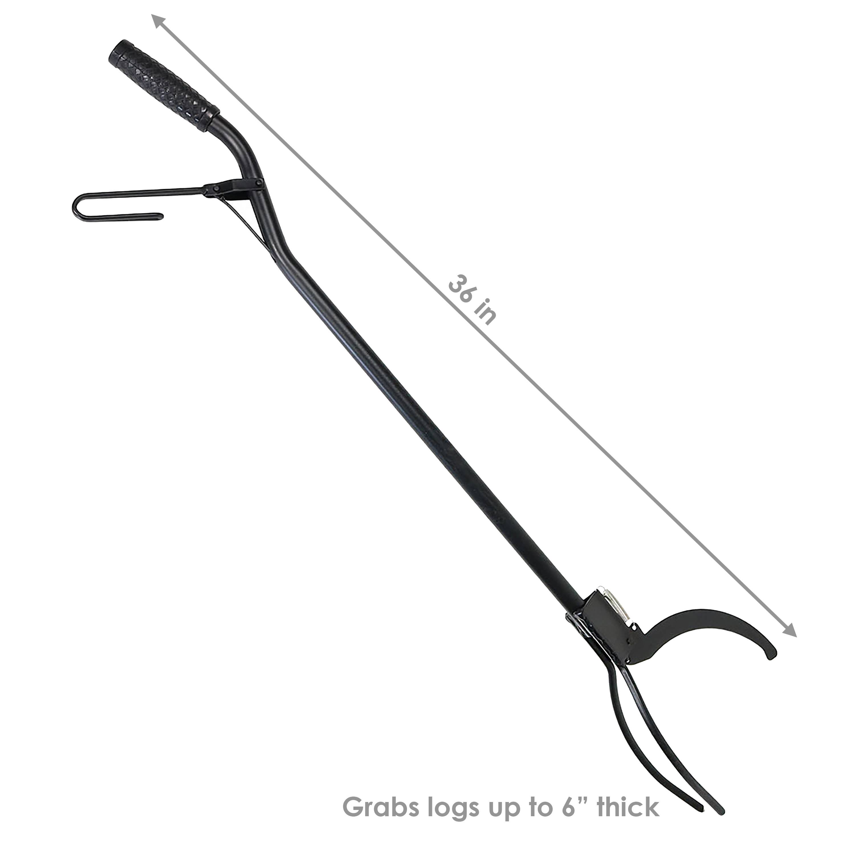 Sunnydaze Decor - Wholesale Fire Pit - 36 in Steel Spring-Loaded Firewood Log Grabber Claw3