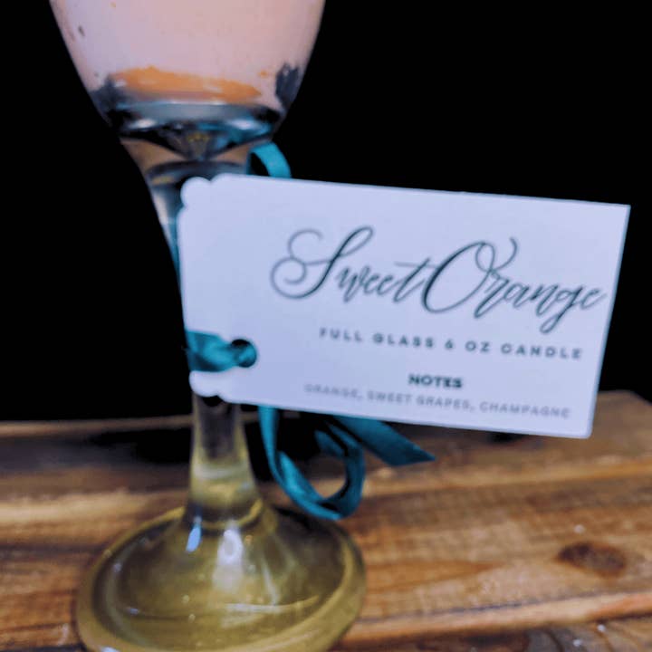 Aroma On The Rocks - Wholesale Novelty Candle - Sweet Orange Bubbly Full Glass2