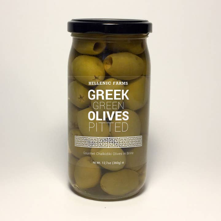 Hellenic Farms Greek Green Pitted Olives for wholesale by Hellenic Farms
