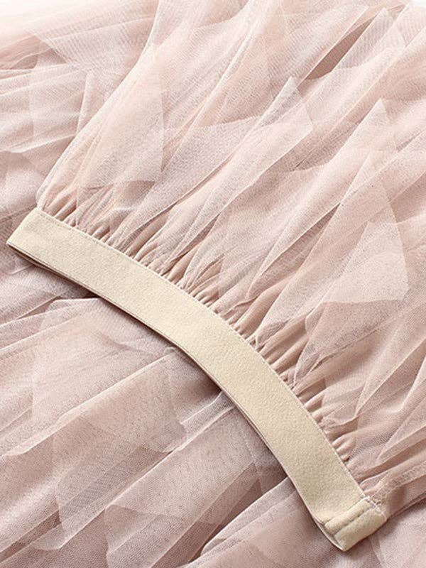 Sheer Trend - Venta al por mayor Falda - Mujer - Falda de elasticidad plisada falbala de 4 colores de malla irregular original5