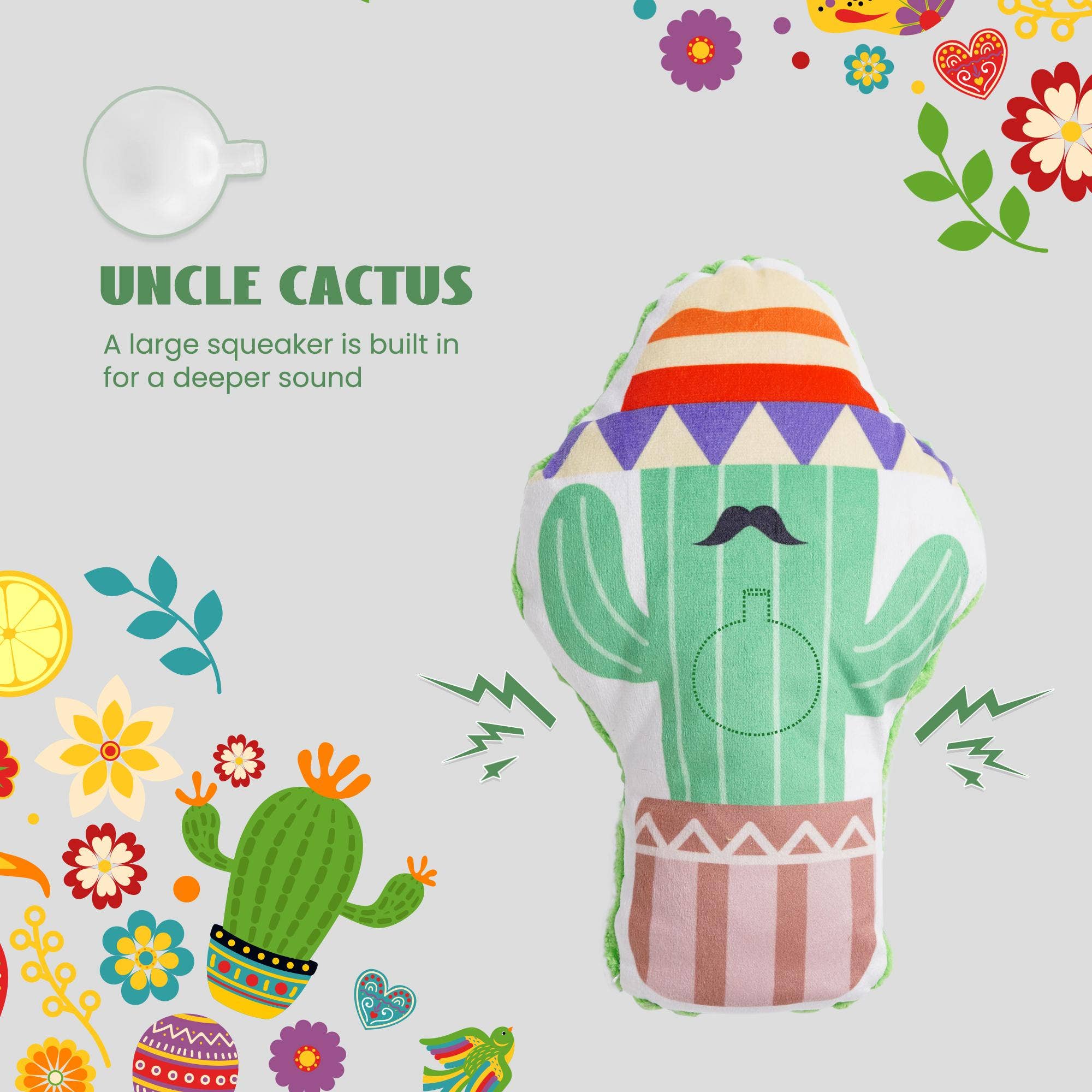 Nocciola - Vente Jouet couineur – chien - Nocciola 8 PCS Jouet pour chien en peluche à thème mexicain avec couineur4