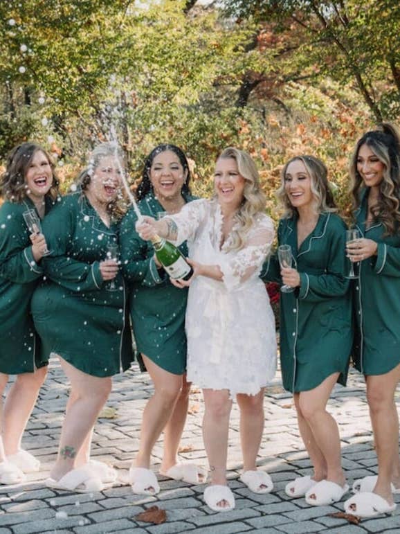 Personalized PJ Bridesmaid Forest Green Sleep Shirt for Bridal Gifts for wholesale by Taniri